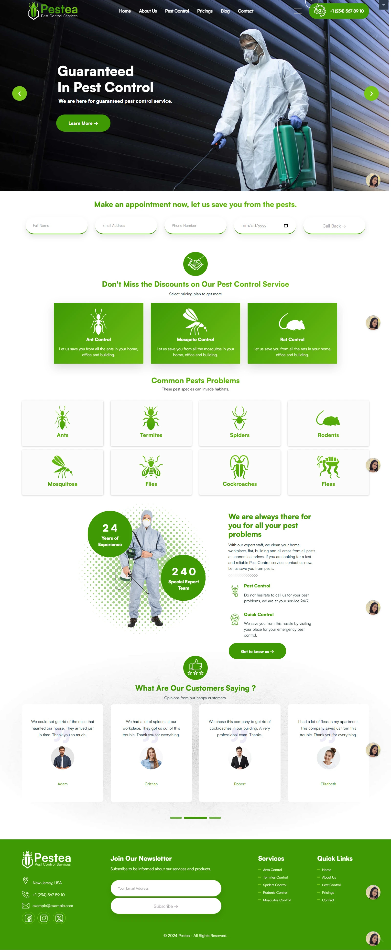 Pest Control Pro — local service website design